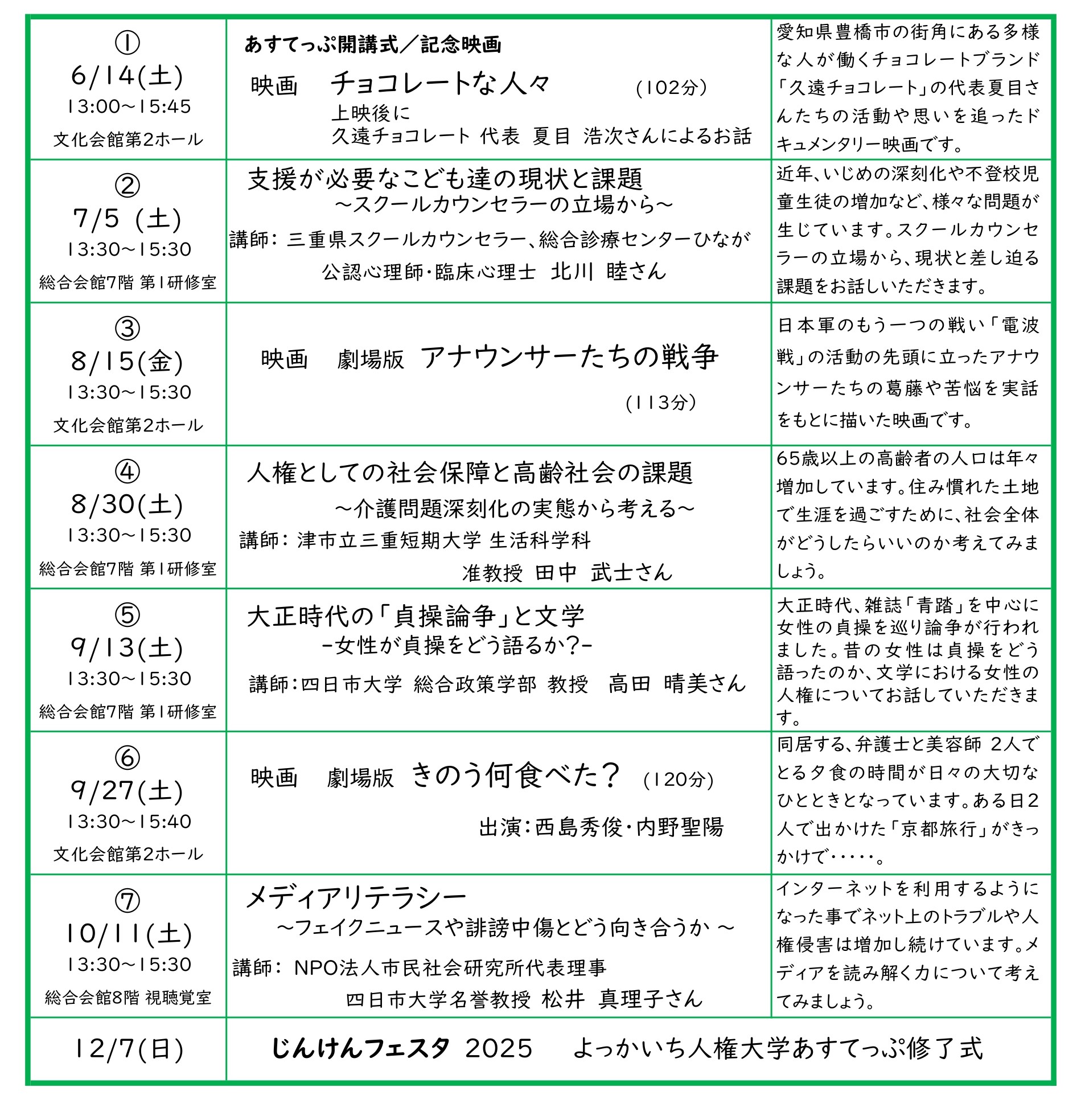 あすてっぷ2025開催内容